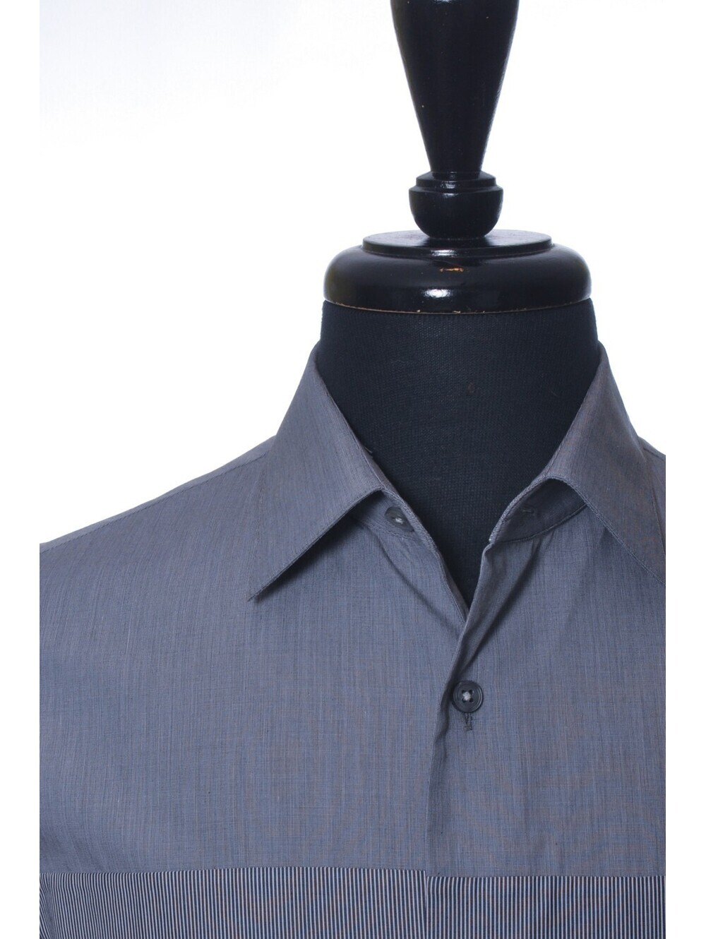 ZZegna Grey Striped Panel Slim Fit Shirt XL 38252
